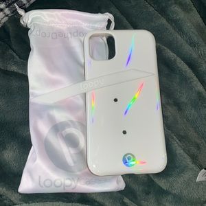 White iridescent iPhone 11 loopy case